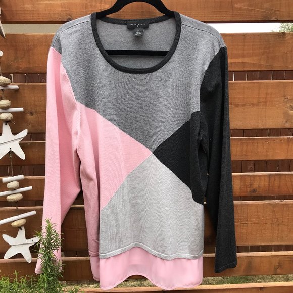 Investments Sweaters - Pretty in Pink Sweater with Peblum